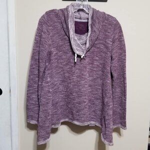 Calvin Klein Sweatshirt Medium Purple Beach Casual Cowl